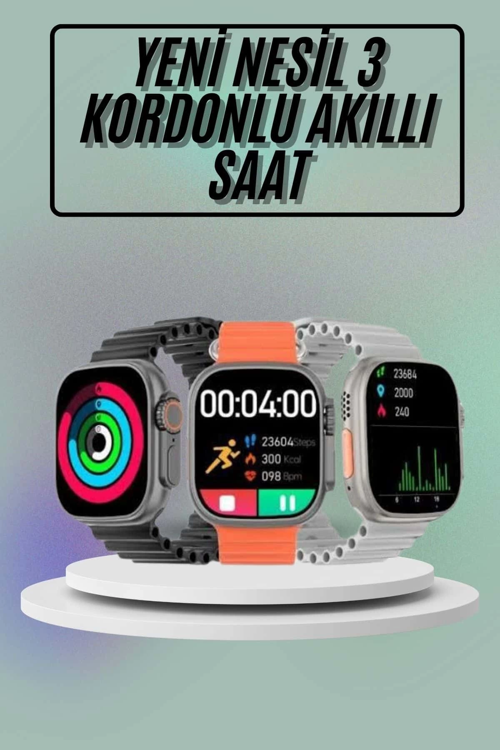 İthalat® Akıllı Saat Çok Fonksiyonlu Uzun Pil Ömürlü Çağrı Cevaplayabilen Kol Saati