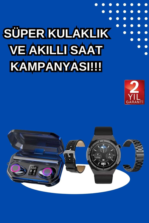 İthalat® Yeni Nesil Kampanyası Bluetooth Bağlantılı Akıllı Saat Kablosuz Kulaklık Dijital Göstergeli