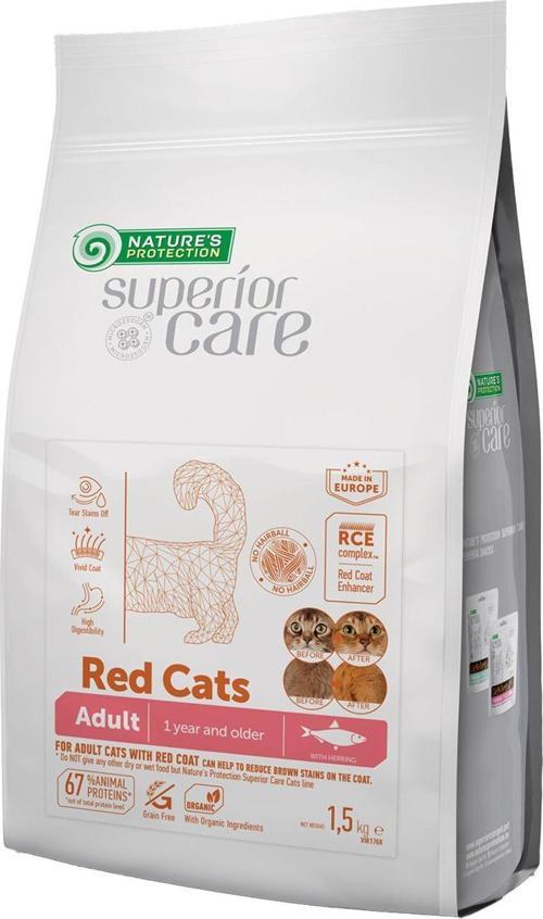 Superior Care Kızıl/kahverengi Tüylü Kediler Için Tahılsız Ringa Balıklı Kedi Maması 1,5kg