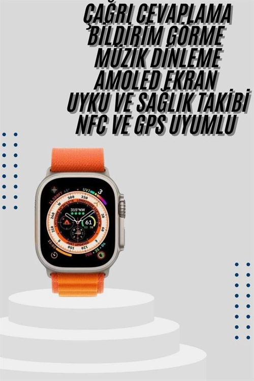 İthalat® Akıllı Saat Bleutooth Bağlantılı Akıllı Saat Amoled Ekran 49 Mm