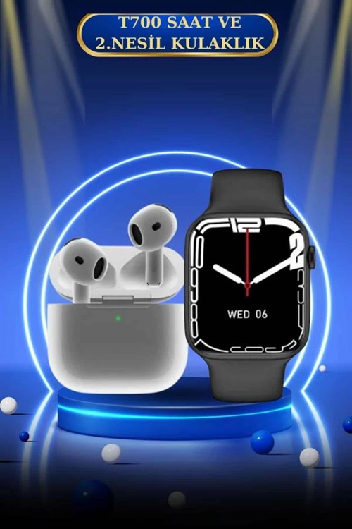 İthalat® 3.Nesil Tws Bluetooth Kulaklık Dokunmatik Ekran Akıllı Saat Sesli Görüşme