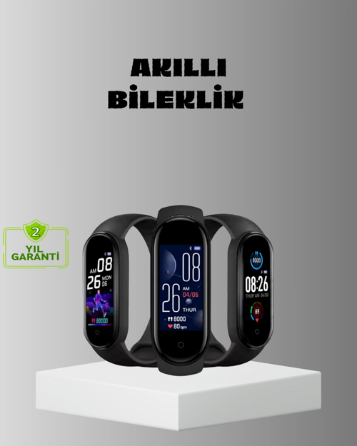 İthalat® Akıllı Bileklik Adım Sayarlı Kalori Takipli Bildirim Uyumlu Ip67
