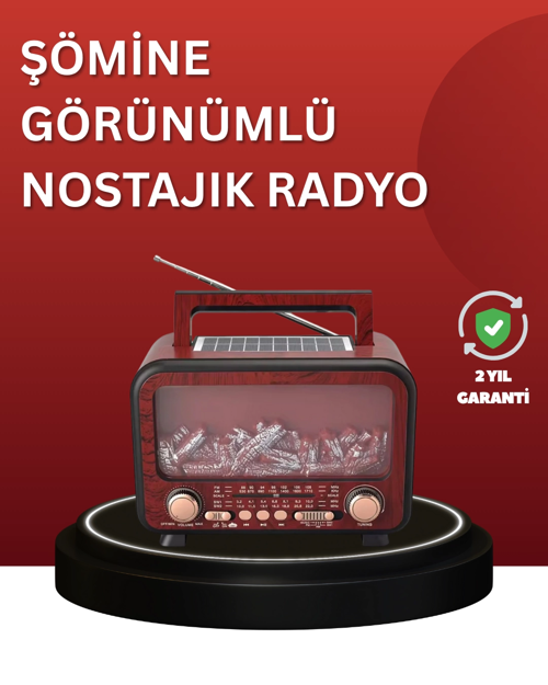 İthalat® Solar Panelli Alev Işıklı Bluetooth Hoparlör – Çoklu Giriş, Uzun Pil Ömrü
