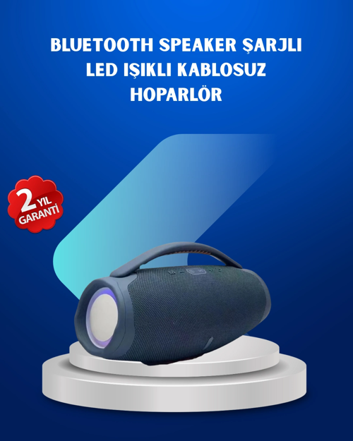 İthalat® Ipx5 Su Geçirmez Taşınabilir Bluetooth Hoparlör Renkli Işıklı