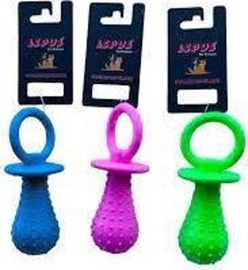Zilli ve Kabarcıklı Mavi Kauçuk Emzik Köpek Diş Kaşıma Oyuncağı 14 cm