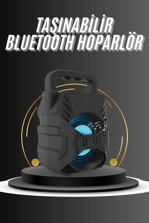 İthalat® Kablosuz Bluetooth Hoparlör Ses Bombası Rgb Işıklı Taşınabilir Yüksek Ses Kaliteli