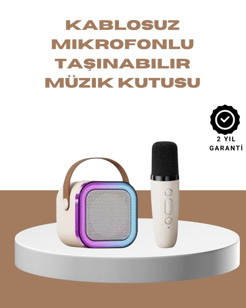 İthalat® Bluetooth Karaoke Mikrofon Hoparlör Seti Taşınabilir