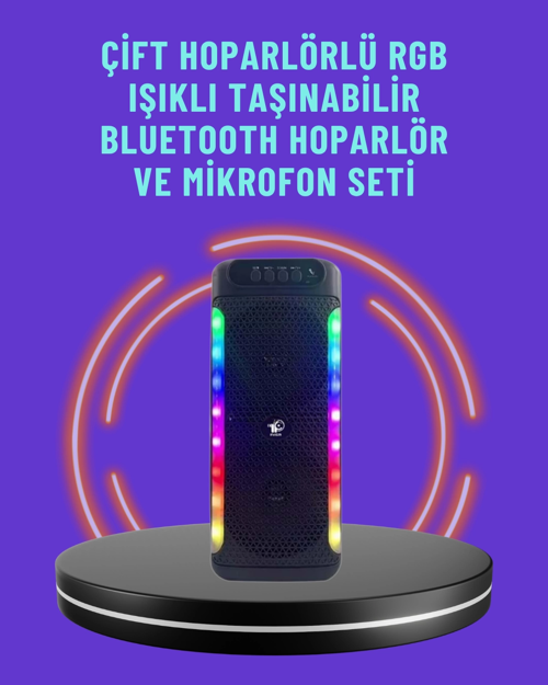 İthalat® Ev Dış Mekan Kullanımına Uygun Rgb Işıklı Hoparlör
