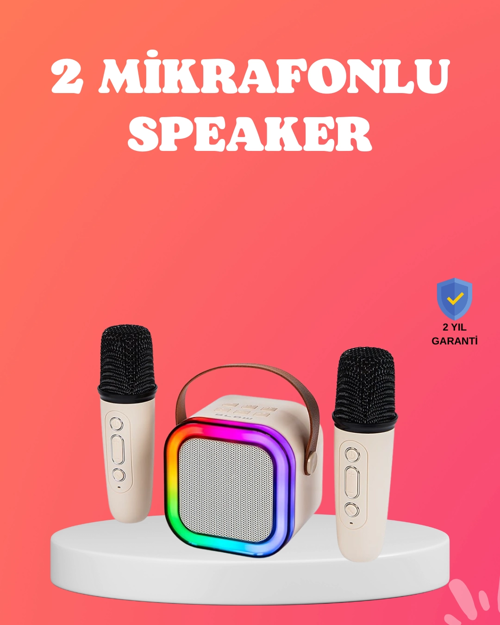 İthalat® Bluetooth 5.0 Destekli Kablosuz Karaoke Hoparlör