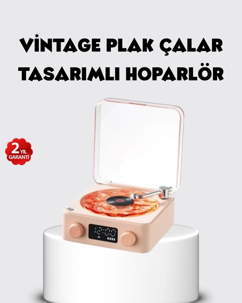 İthalat® Bluetooth Hoparlörlü Gece Lambası Dijital Saatli Şeffaf Su Dalgası Işıklı Dekoratif