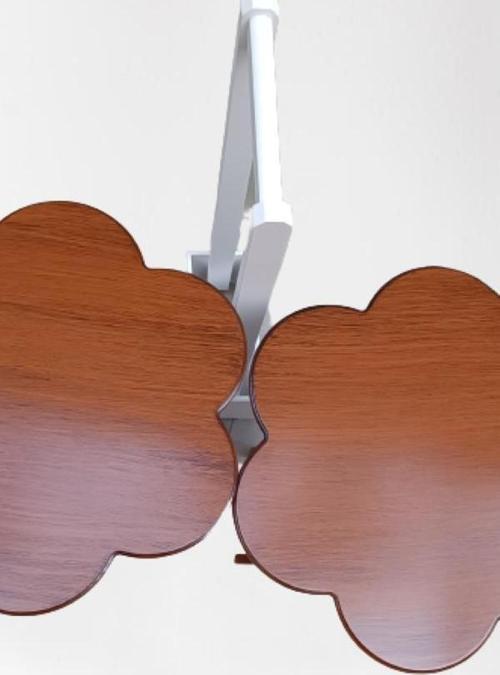 Çanta Zigon 90103 Sehpa Papatya Model 2li Takım Ahşap MDF Ceviz Renk Uyum El Yapı