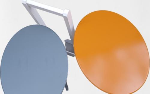 Çanta Zigon 90117 Sehpa Oval Model 2li Tk Ahşap Mdf Hardal-Gri Renk Uyum El Yapım