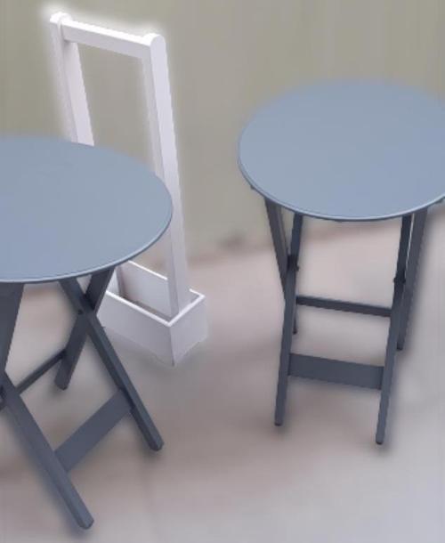 Çanta Zigon Sehpa 901200 Oval Model İkili Takım Ahşap Mdf Gri Renk Uyum El Yapımı