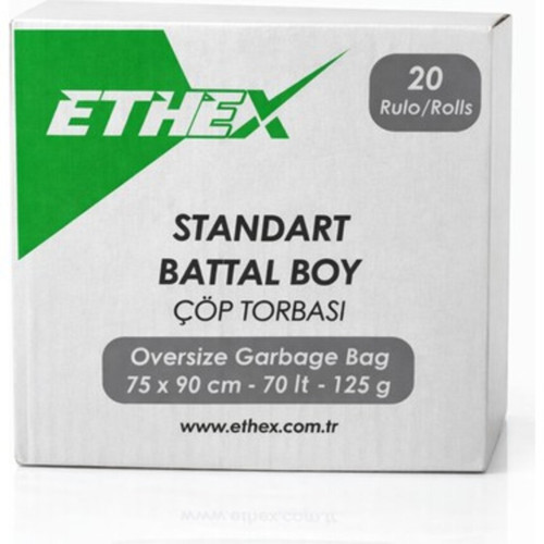 Battal Boy Mavi Renk Çöp Torbası 20 Paket - 75x90 Cm
