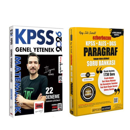 Pegem KPSS ALES DGS Ezberbozan Paragraf Soru Bankası ve Yargı Matematik 22 Deneme Seti 2 Kitap