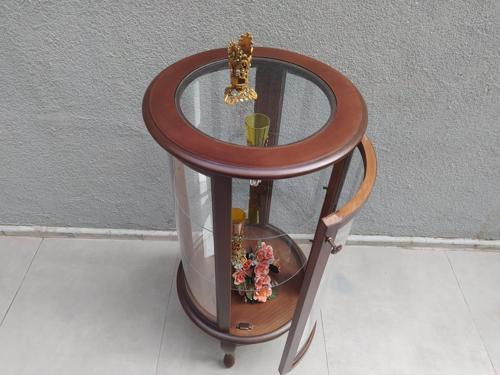 Gümüşlük 17439 Yuvarlak MODEL Parlak Ceviz Kayın Aslan ayak Bombe Cam El yapım