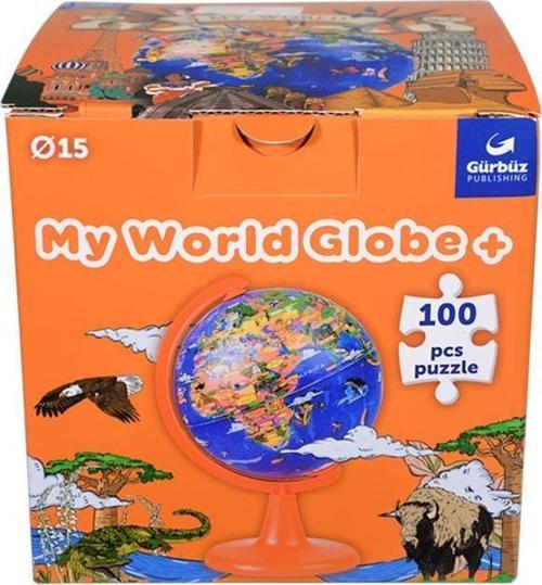My World Globe Hayvanlı Yer Küre 15 cm +100 Parça Puzzle