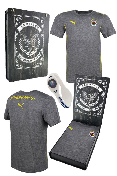 PUMA FENERBAHÇE GRI TSHIRT LAZER HEDİYELİK AHŞAP KUTU