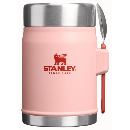 Klasik Paslanmaz Çelik Yemek Termosu Kaşıklı 0,40 LT - Peach Rose