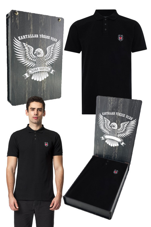 ORİJİNAL LİSANSLI SİYAH POLO T-SHİRT LAZER KUTU HEDİYELİ