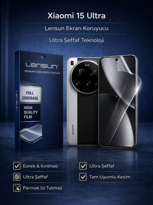 Lensun Ultra Şeffaf Esnek Ekran Koruyucu Film - Xiaomi 15 Ultra Uyumlu