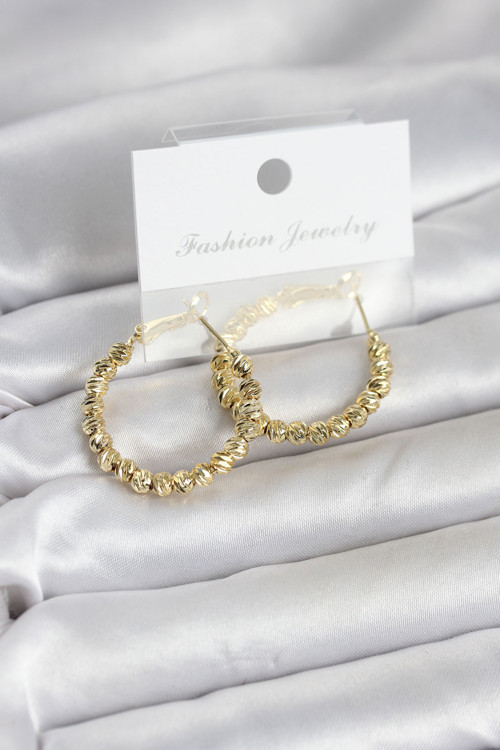 Pirinç Gold Renk Dorika Halka Kadın Küpe - EBJ260509W42054