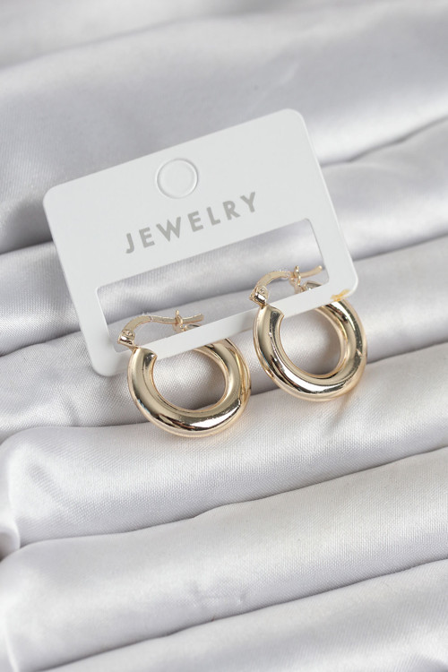Gold Renk Pirinç Halka 20 mm Kadın Küpe - EBJ260509W42038