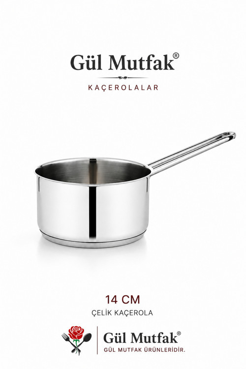 Kaçerola Sütlük Ve Sosluk Paslanmaz Çelik 14 Cm 1 Lt