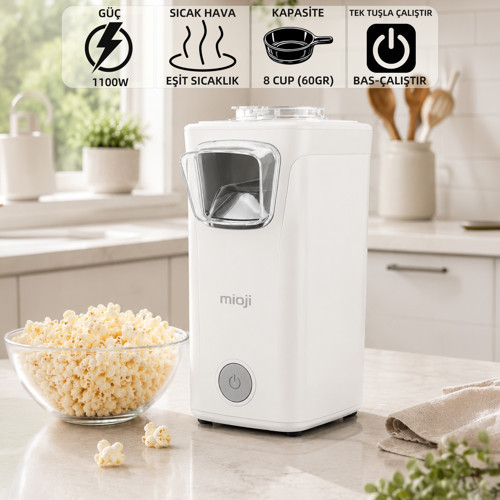 Mio POPX1 Yağsız Kompakt Mısır Patlatma Makinesi - Beyaz