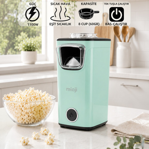 Mio POPX1 Yağsız Kompakt Mısır Patlatma Makinesi - Yeşil