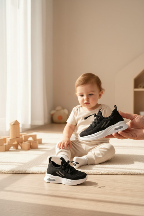 Ortopedik Çocuk Spor Ayakkabı Ayarlanabilir Bağcıklı Fileli Model
