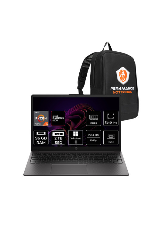 255R G10 Ryzen 5 7535U 96GB 2TB SSD 15.6" FHD W11H Dizüstü Bilgisayar & PER4 Çanta