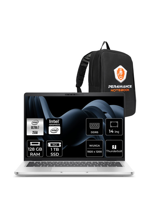 Pro 14 Plus Ultra 7 255U 128GB 1TB SSD Intel Graphics 14" WUXGA FDOS Notebook & PER4 Çanta