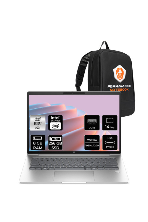 ProBook 4 G1i Ultra 7 255U 8GB 256GB SSD Intel Graphics 14" WUXGA FDOS Notebook & PER4 Çanta