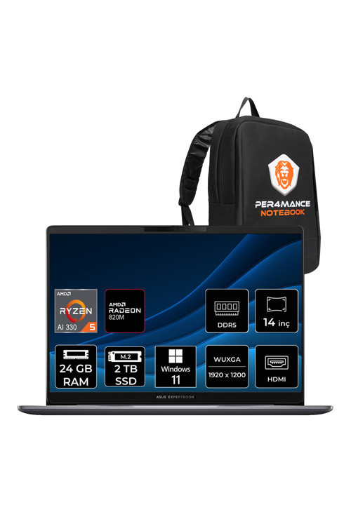 ExpertBook P3 Ryzen AI 5 330 24GB 2TB 14" FHD+ W11P Dizüstü Bilgisayar PM3406CKA