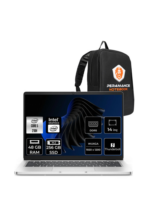 Pro 14 Intel Core 5 120U 48GB 256GB SSD Intel Graphics 14" WUXGA FDOS Notebook & PER4 Çanta