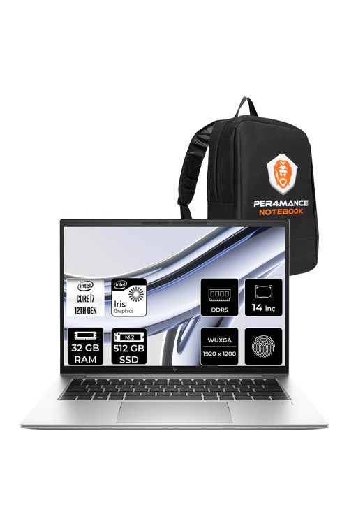 Elitebook 840 G9 i7 1255U 32GB 512GB SSD 14" WUXGA FDOS Dizüstü Bilgisayar & PER4 Çanta