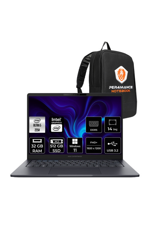 ExpertBook B5 Ultra 5 225H 32GB 512GB SSD 14" FHD+ W11H Dizüstü Bilgisayar & PER4 Çanta
