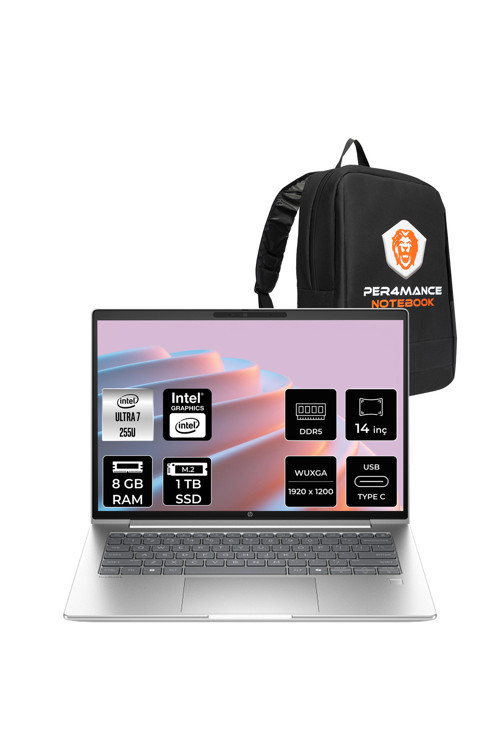 ProBook 4 G1i Ultra 7 255U 8GB 1TB SSD Intel Graphics 14" WUXGA FDOS Notebook & PER4 Çanta
