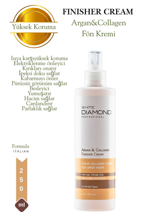 s Fön Kremi Sprey Isıya Karşı Güçlü Koruyucu Argan Kolajen Keratin Içeren Saç Bakım 250 Ml