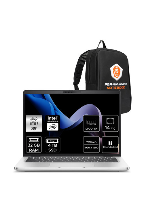 Pro 14 Plus Ultra 7 268V 32GB 4TB SSD Intel Graphics 14" WUXGA FDOS Notebook & PER4 Çanta