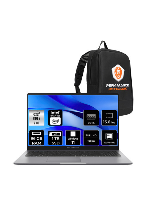 ExpertBook P1 Intel Core 5 210H 96GB 1TB SSD 15.6" FHD W11H Dizüstü Bilgisayar & PER4 Çanta