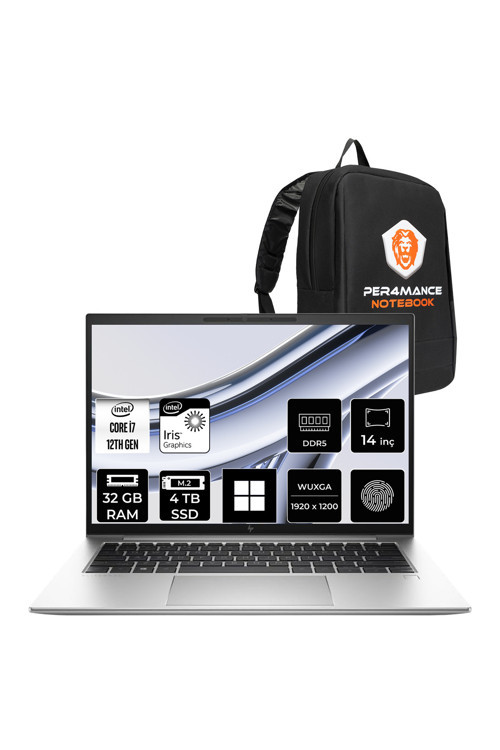 Elitebook 840 G9 i7 1255U 32GB 4TB SSD 14" WUXGA W11P Dizüstü Bilgisayar & PER4 Çanta
