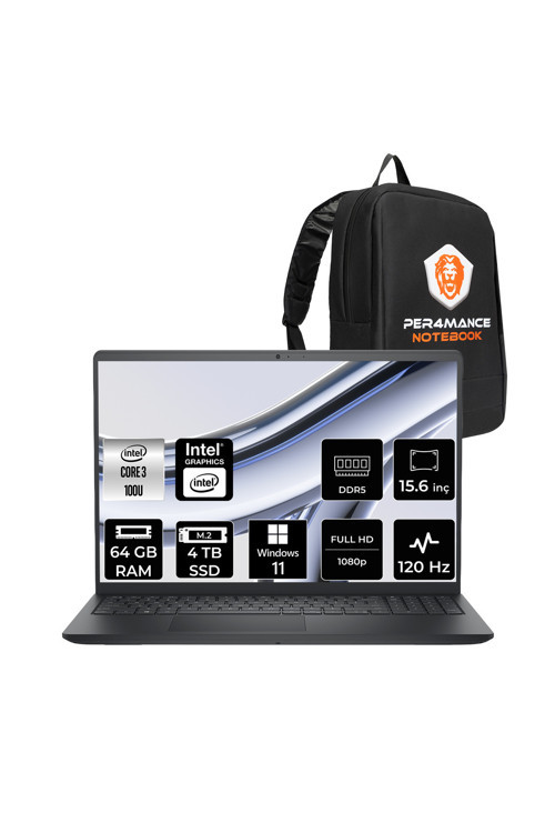 Pro 15 Intel Core 3 100U 64GB 4TB SSD 15.6" FHD 120Hz W11H Dizüstü Bilgisayar & PER4 Çanta