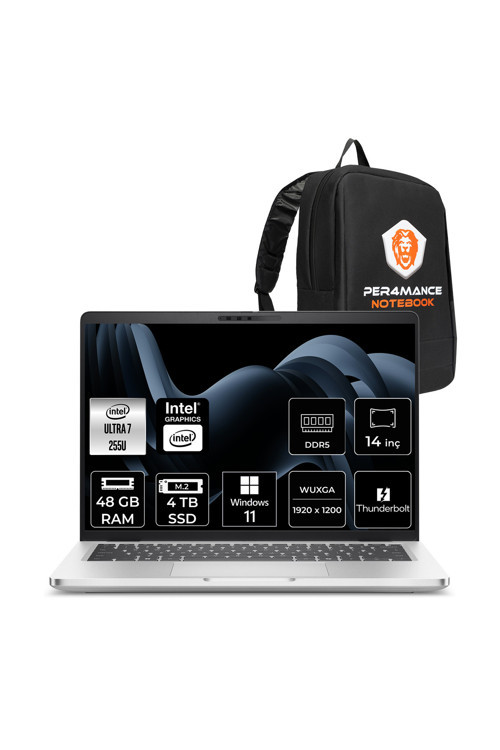 Pro 14 Plus Ultra 7 255U 48GB 4TB SSD Intel Graphics 14" WUXGA W11H Notebook & PER4 Çanta