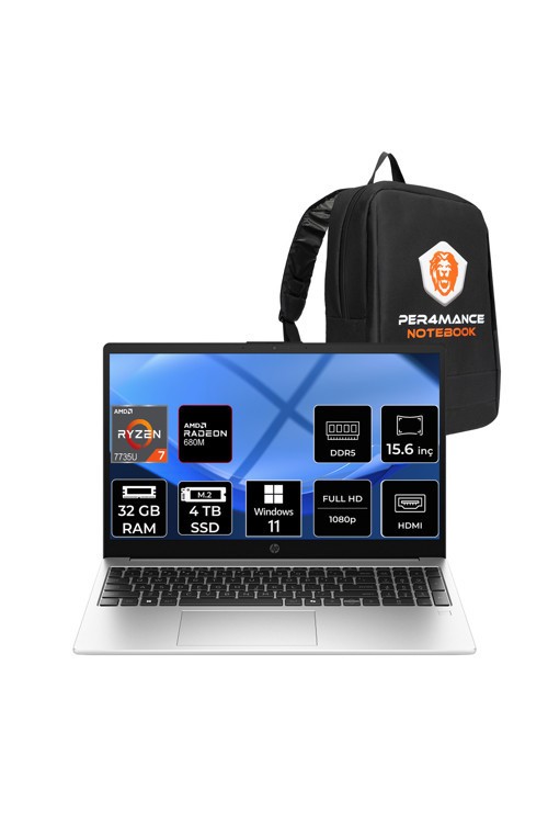 255R G10 Ryzen 7 7735U 32GB 4TB SSD 15.6" FHD W11H Dizüstü Bilgisayar & PER4 Çanta