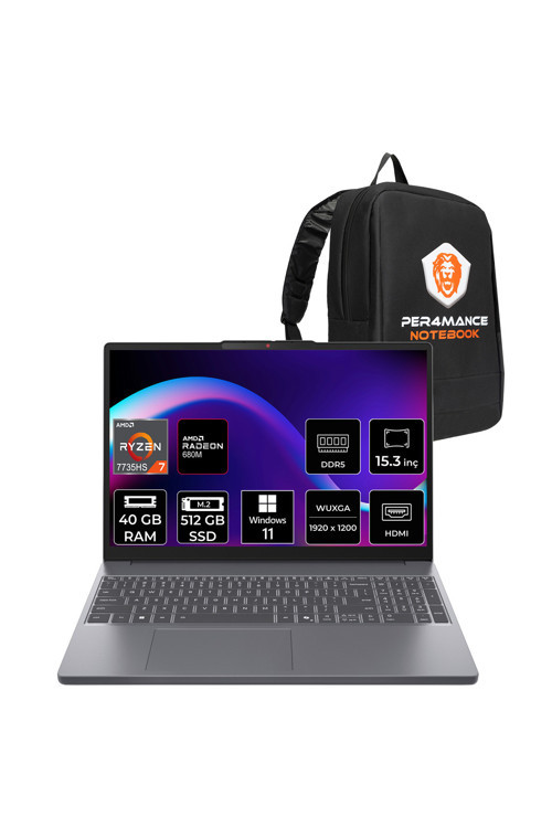 IdeaPad Slim 3 AMD Ryzen 7 7735HS 40GB 512GB SSD 15.3" FHD+ W11P Dizüstü Bilgisayar