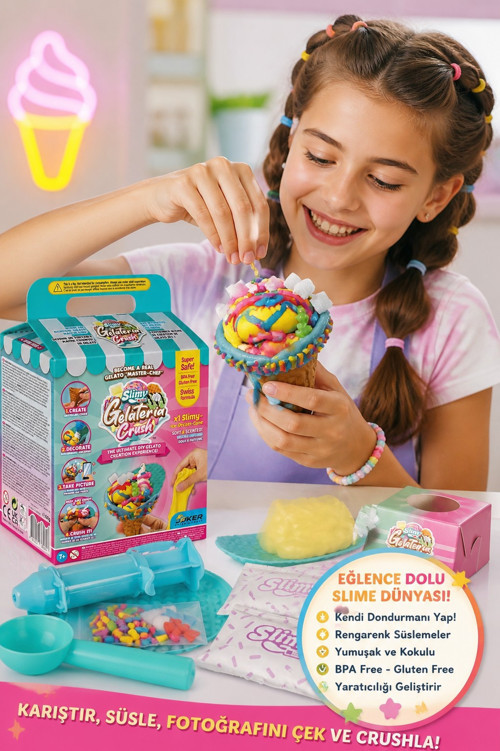 Slimy Gelateria Crush Dondurma Slime Seti DIY Oyuncak Kremalı Slime Yapım Kiti 7+ Eğlenceli