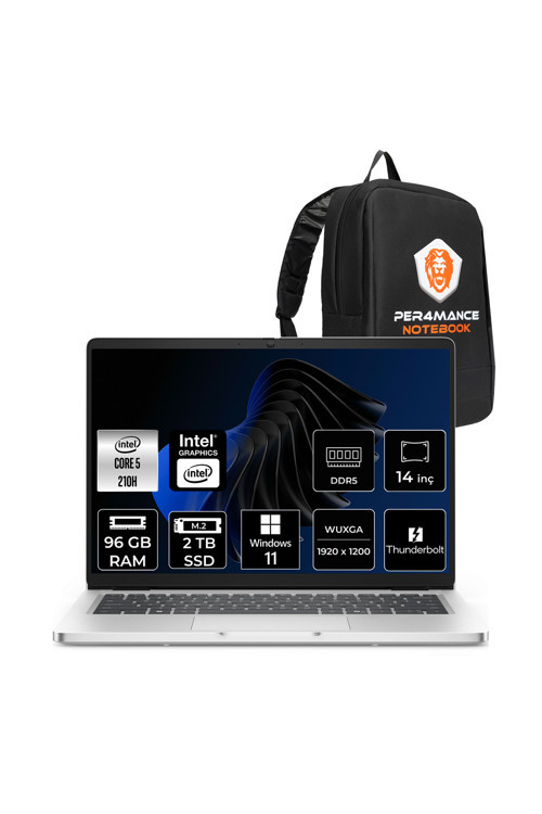 Pro 14 Intel Core 5 120U 96GB 2TB SSD Intel Graphics 14" WUXGA W11H Notebook & PER4 Çanta