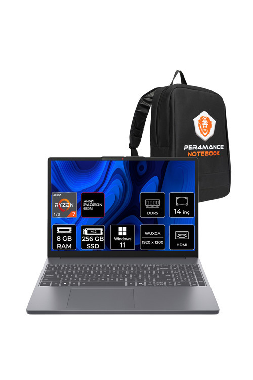 IdeaPad Slim 3 AMD Ryzen 7 170 8GB 256GB SSD 14" FHD+ W11H Dizüstü Bilgisayar